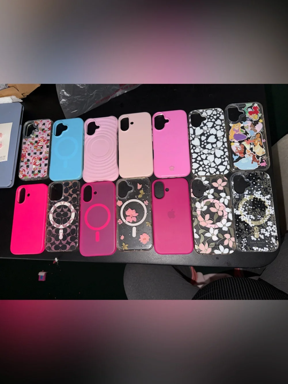kate spade Pink & Blue Floral and Glitter iPhone Case Lot
